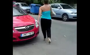 Greek bubble butt walk on road