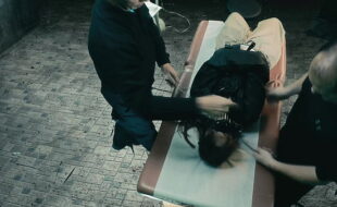 Insane woman is kept in a cell and only brought out for use of her pussy