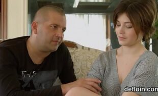 Lovable cutie gapes pink cunt and gets devirginized