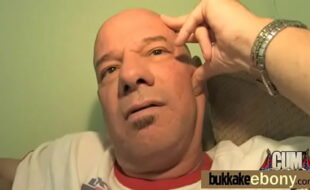 Nasty ebony interracial bukkake 25