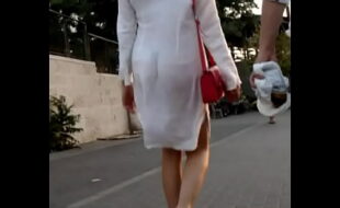 Woman in almost transparent dress
