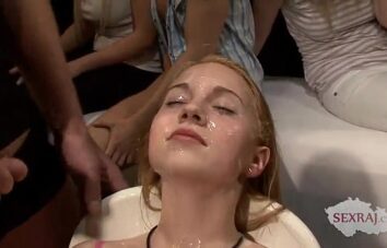 18yo Veronika with 50 guys in bukkake gangbang Part 2