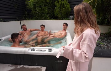 Triple penetration, squirting, and bukkake in a gangbang for Ivy Maddox